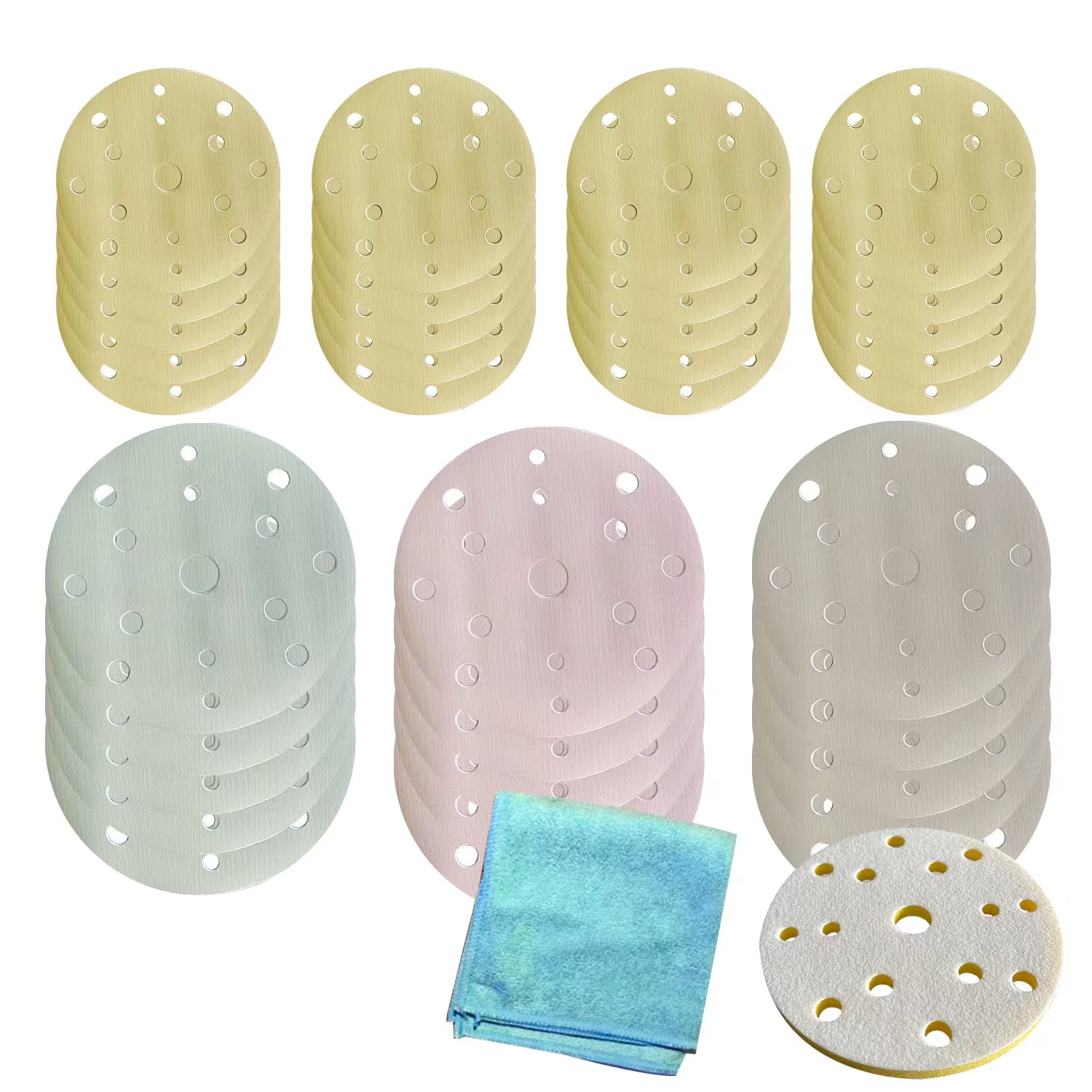 SET: Trocken-Folien-Schleifscheiben Ø 150 mm, P800 bis K3000 je 5 Stück (fein) neu