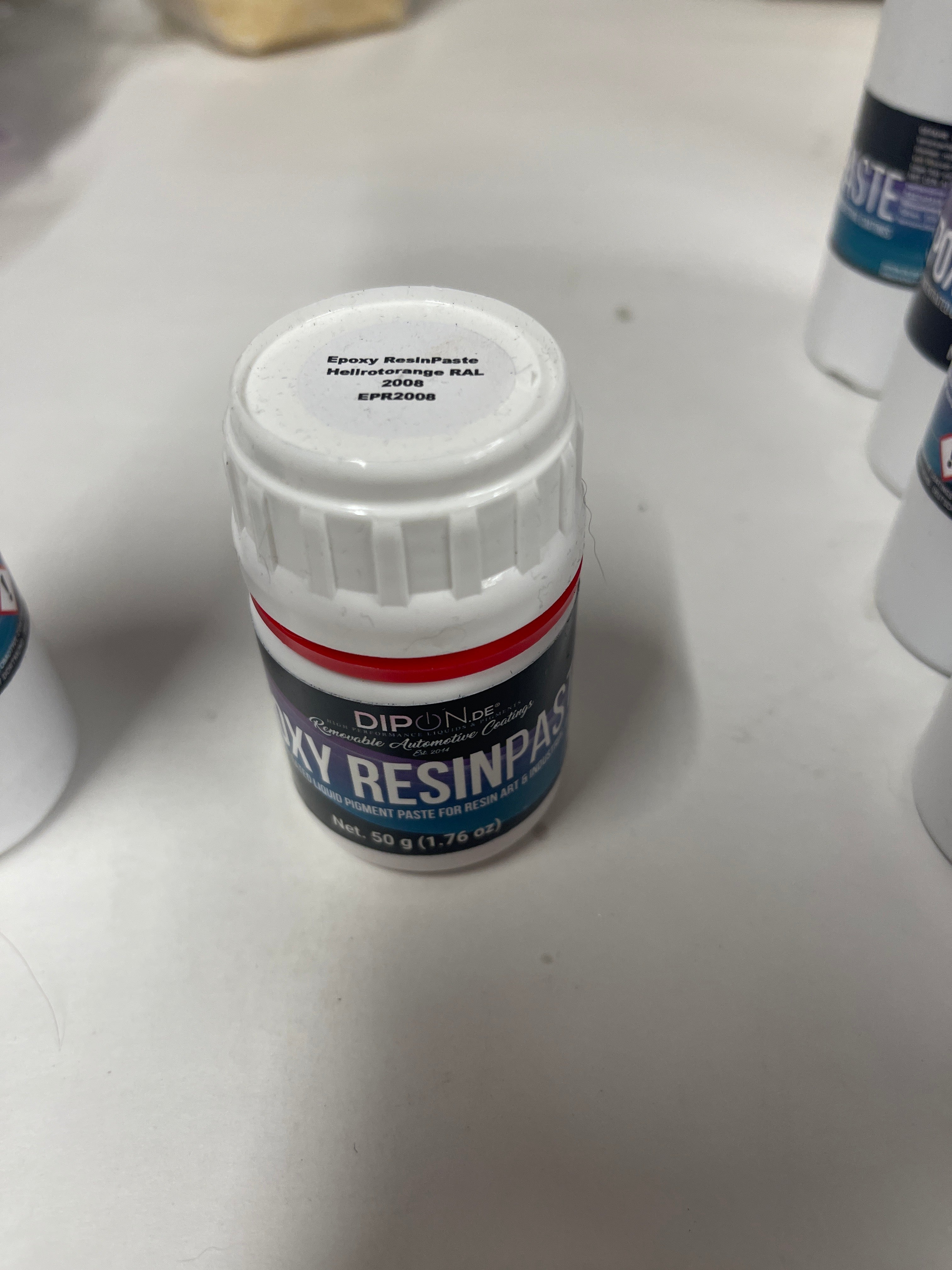 Deckende Farbpaste Hellrotorange, RAL 2008, 50g Doese
