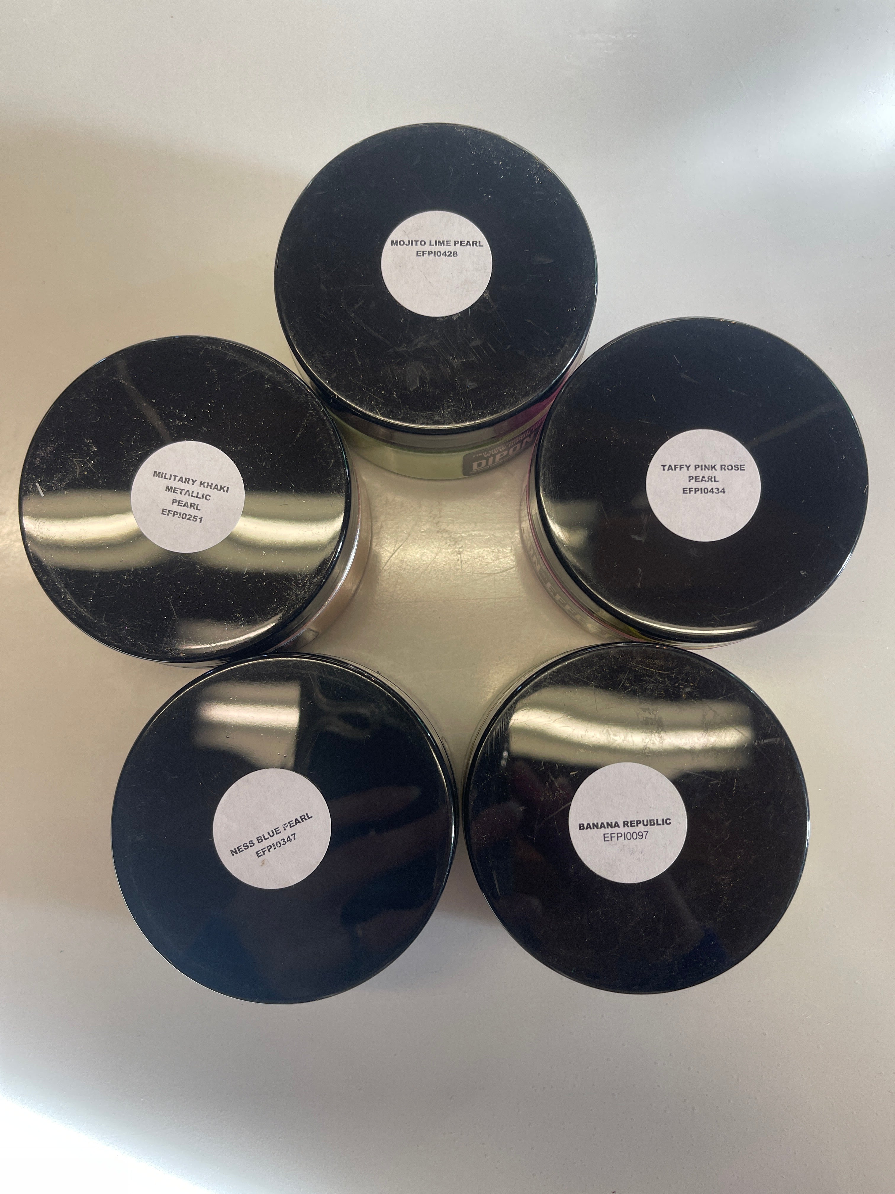 Restposten: Effektpigmente 5 Dosen a 25 g Inhalt (nr.21)