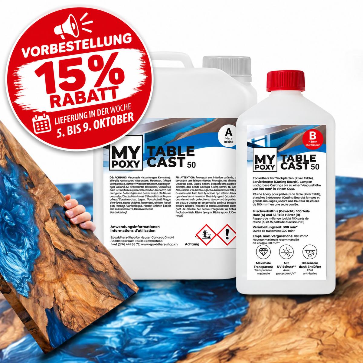 Vorbestellung: MYPOXY TableCast 50 - Für grosse Vergüsse ab 1 cm bis 10 cm