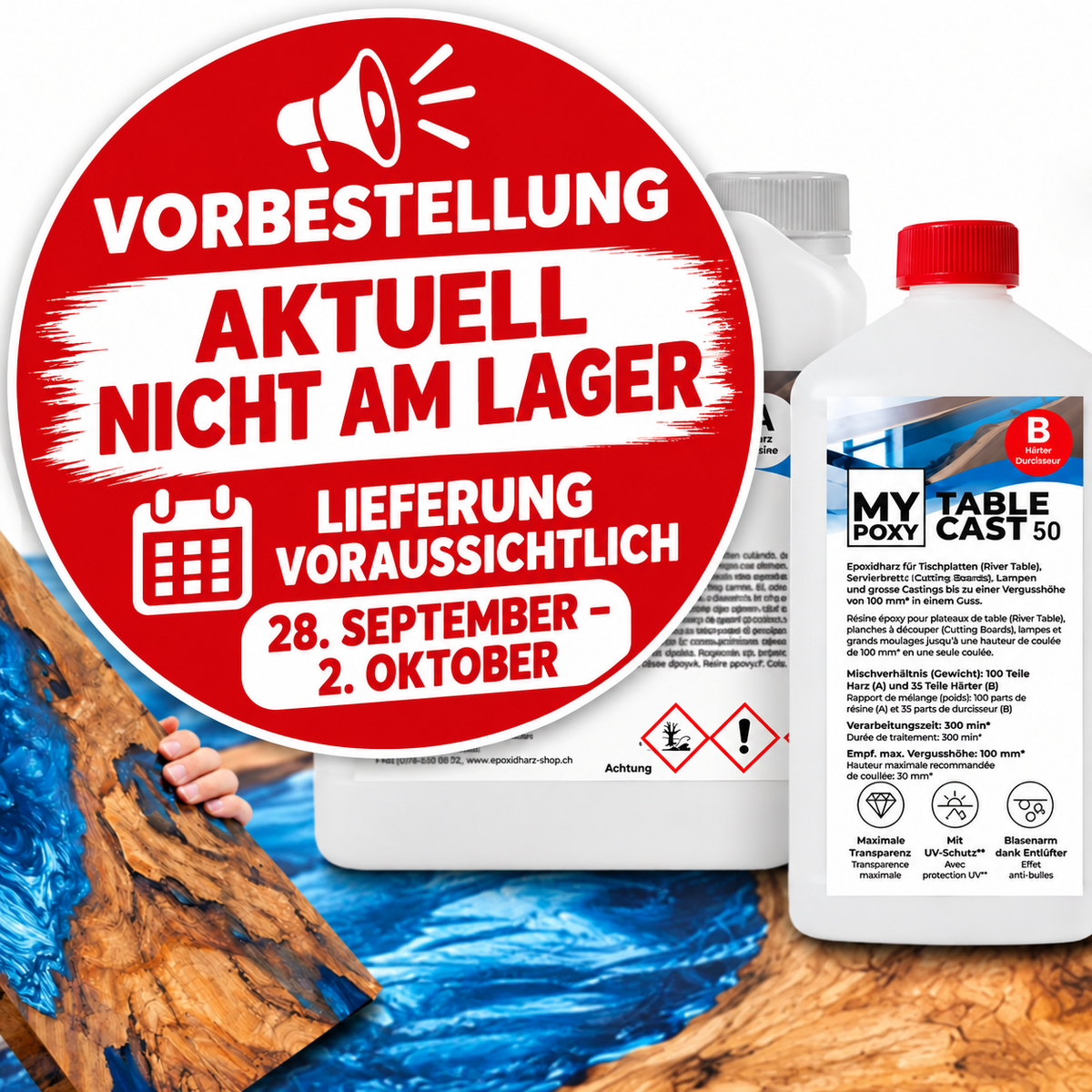 MYPOXY TableCast 50 - Für grosse Vergüsse ab 1 cm bis 10 cm
