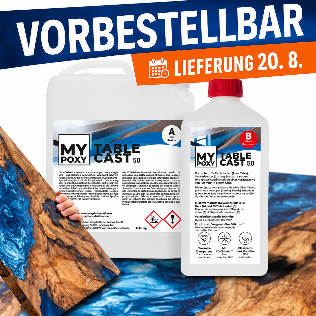 MYPOXY TableCast 50 - Für grosse Vergüsse ab 1 cm bis 10 cm