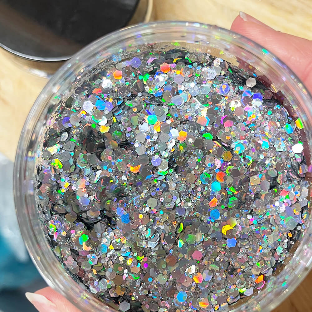 Glitzer-Füllflocken für Epoxidharz, silber