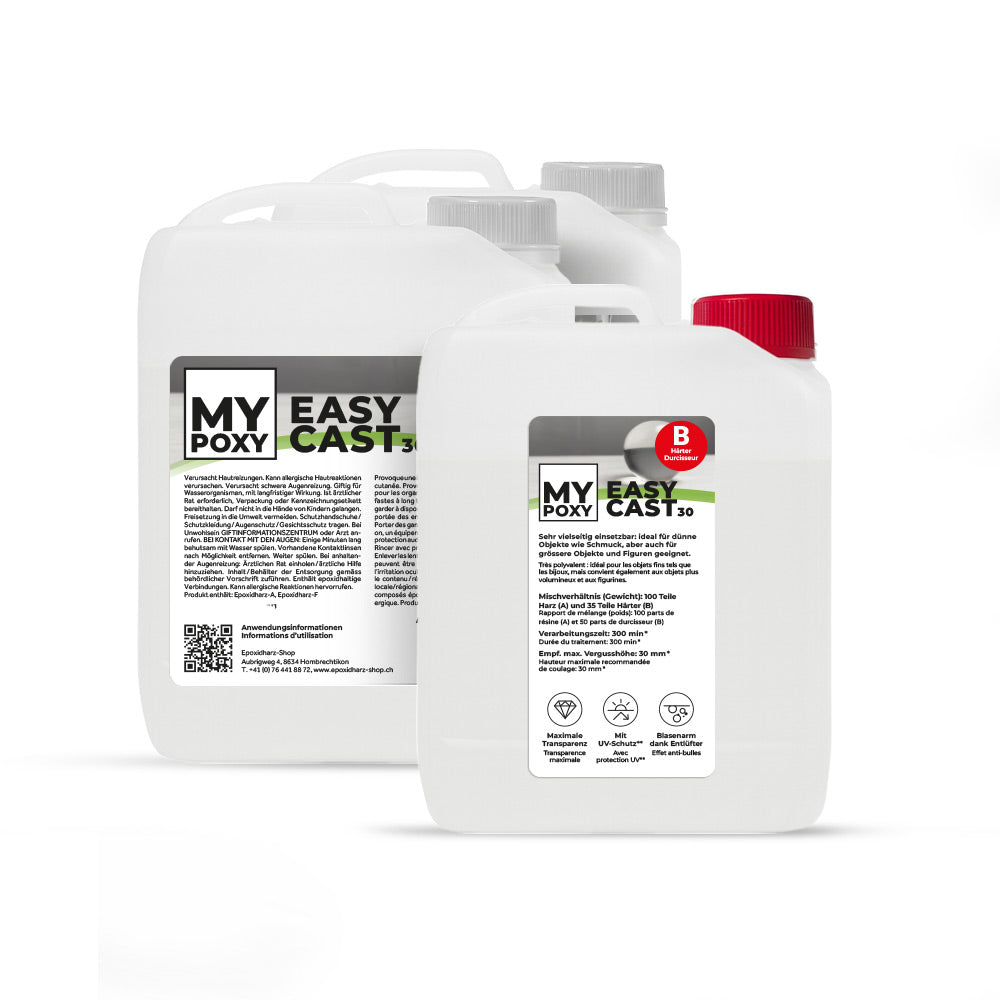 MYPOXY EasyCast 30 – de 1 mm à 5 cm de hauteur de coulée
