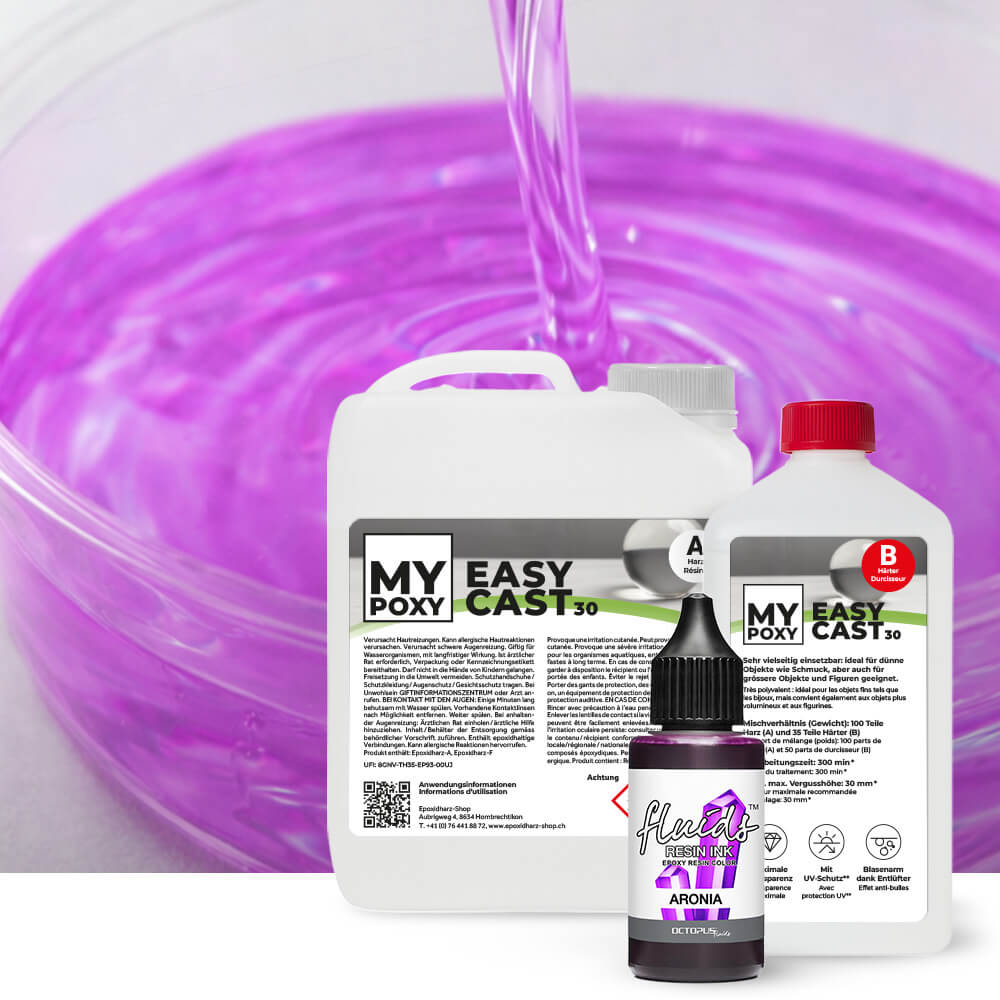 Kit transparent : Résine époxy pour figurines et plateaux de table, hauteur de moulage jusqu'à 5 cm