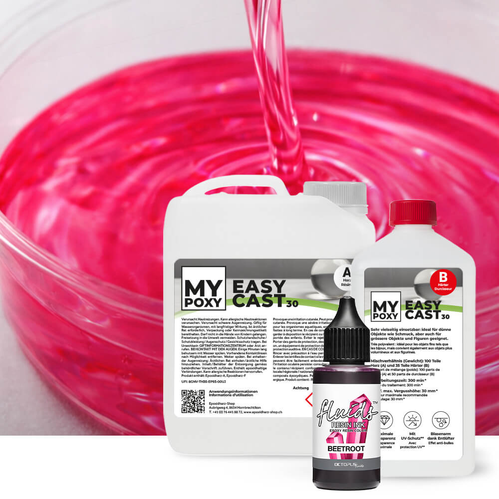 Kit transparent : Résine époxy pour figurines et plateaux de table, hauteur de moulage jusqu'à 5 cm