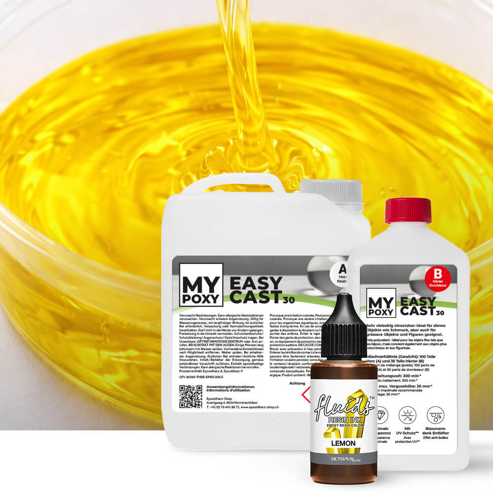 Kit transparent : Résine époxy pour figurines et plateaux de table, hauteur de moulage jusqu'à 5 cm