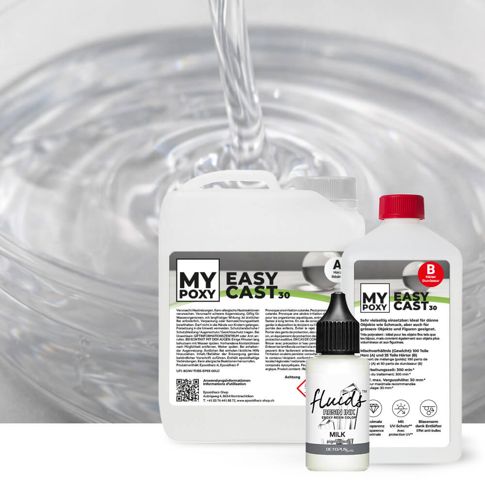 Kit transparent : Résine époxy pour figurines et plateaux de table, hauteur de moulage jusqu'à 5 cm