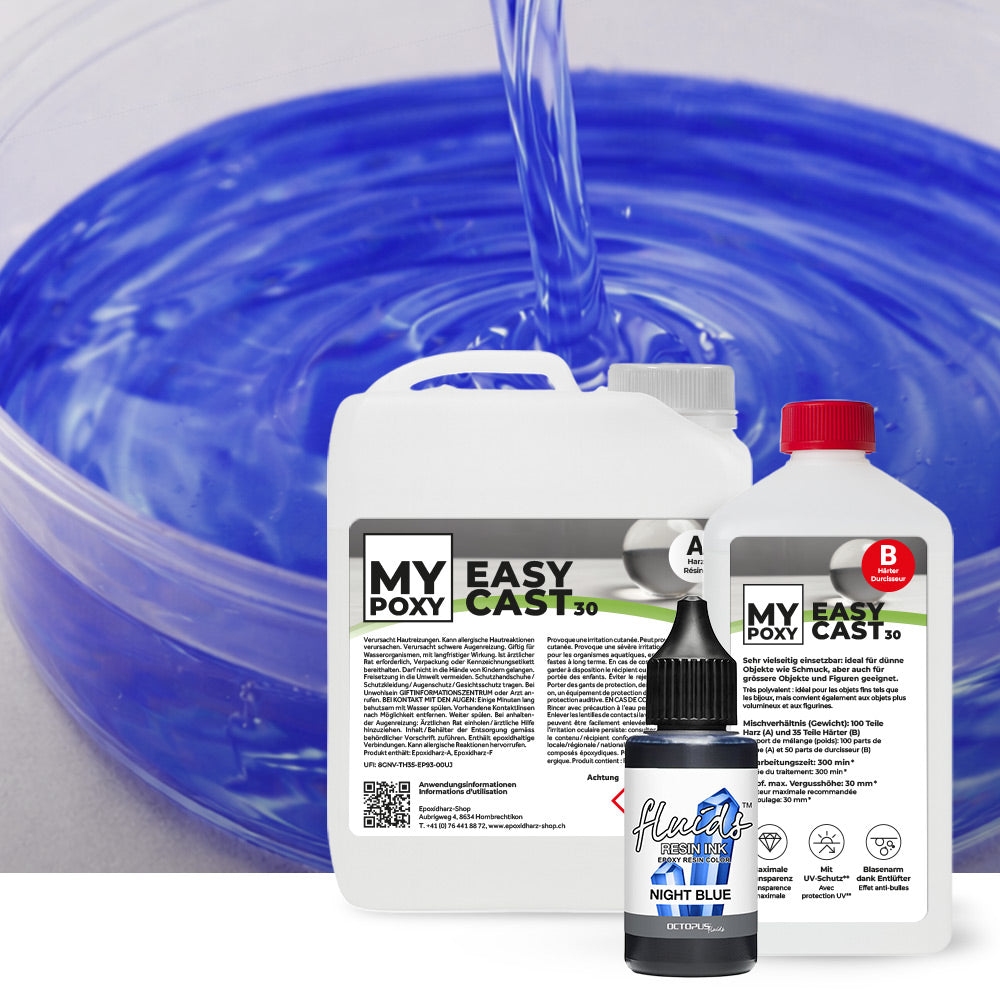 Kit transparent : Résine époxy pour figurines et plateaux de table, hauteur de moulage jusqu'à 5 cm