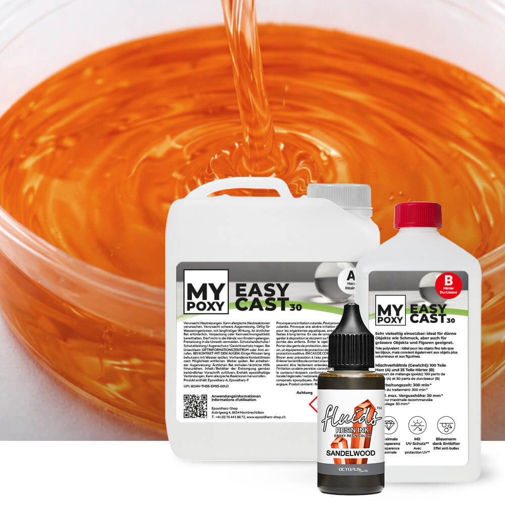 Kit transparent : Résine époxy pour figurines et plateaux de table, hauteur de moulage jusqu'à 5 cm