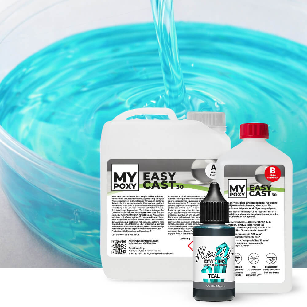 Kit transparent : Résine époxy pour figurines et plateaux de table, hauteur de moulage jusqu'à 5 cm