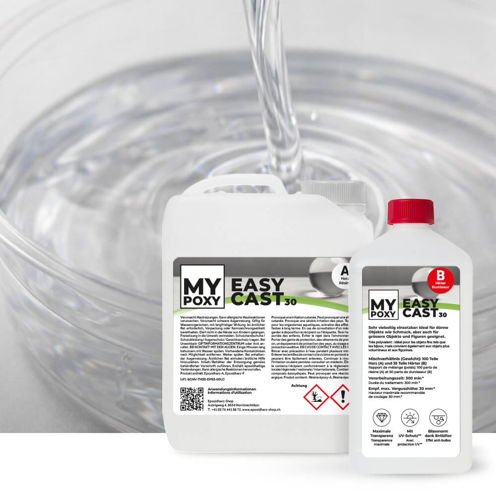 Transparent Set: Epoxidharz für Figuren und Tischplatten, Vergusshöhe bis 5 cm