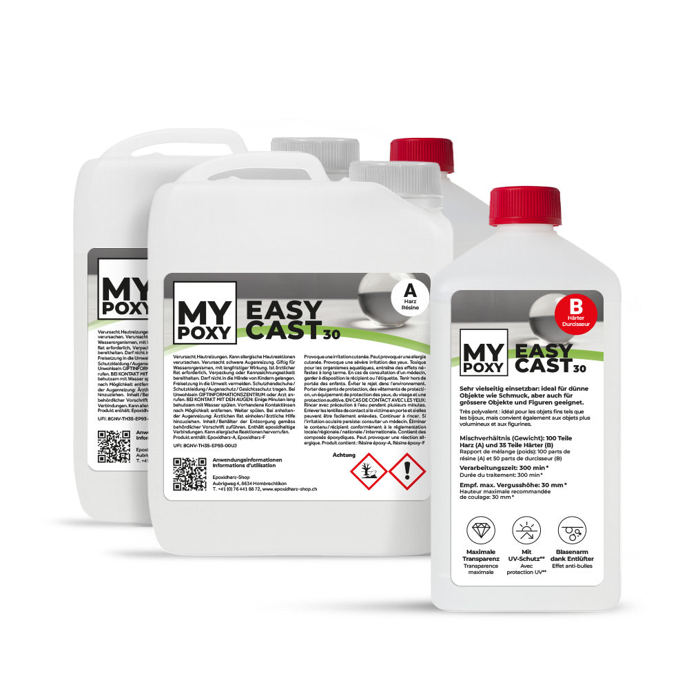 MYPOXY EasyCast 30 – de 1 mm à 5 cm de hauteur de coulée