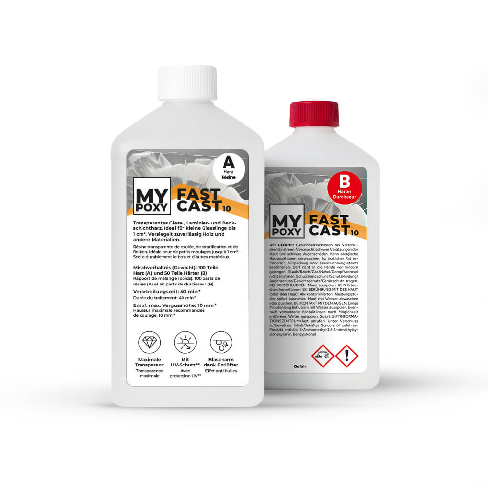 MYPOXY FastCast 10 – Giess-, Laminier- und Deckschichtharz bis 1 cm Vergusshöhe
