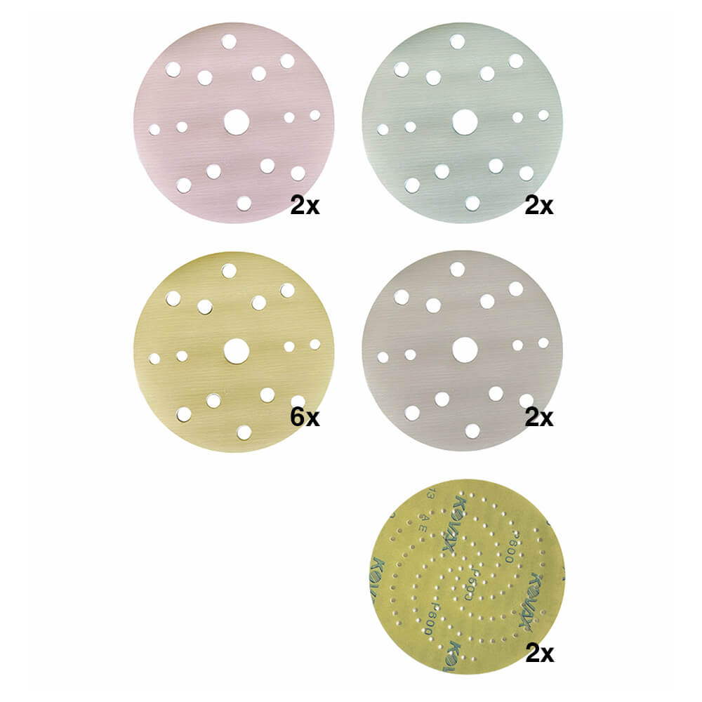 SET: Trocken-Folien-Schleifscheiben Ø 150 mm, P600 bis K3000 je 2 Stück (fein)