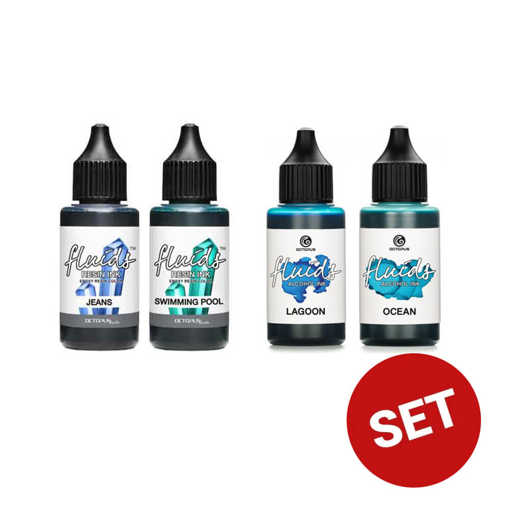 Colorants transparents à base d'alcool pour résine époxy (composition bleue)